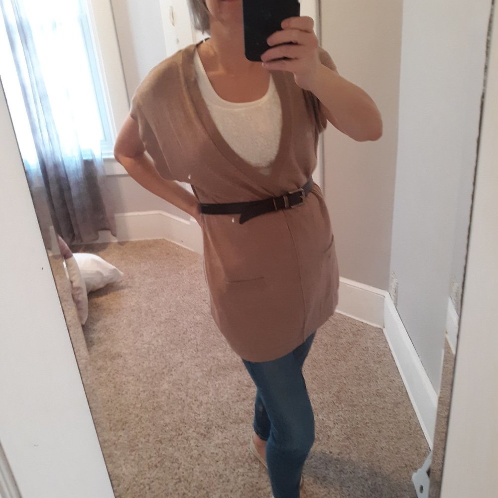 August Silk short sleeved tunic sweater